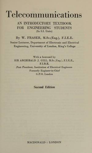 Telecommunications, an introductory textbook for engineering students