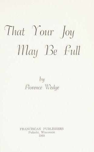 That your joy may be full