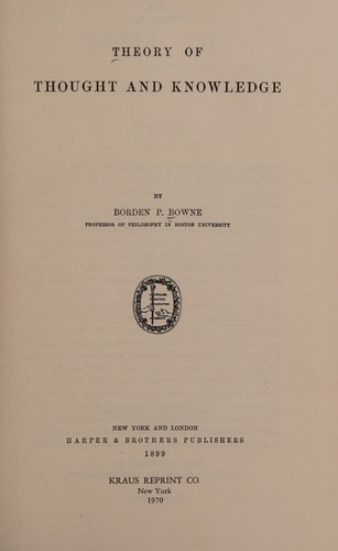 Theory of thought and knowledge
