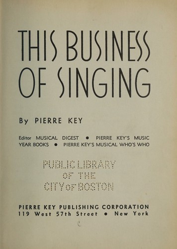 This business of singing