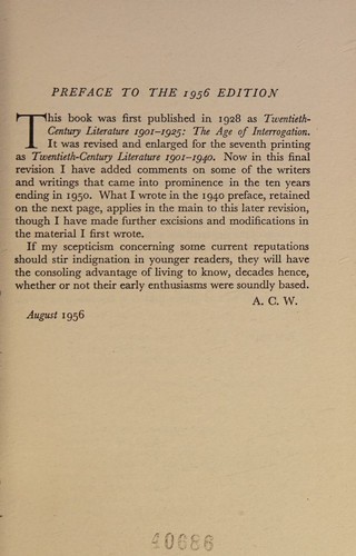 TWENTIETH CENTURY LITERATURE, 1901-1950