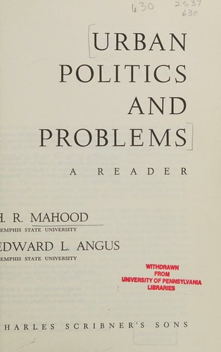 Urban politics and problems