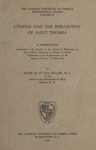 Utopias and the philosophy of Saint Thomas