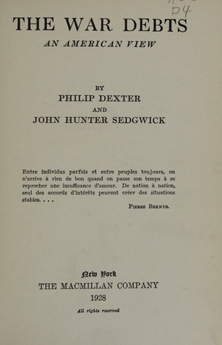 The War Debts, an American View