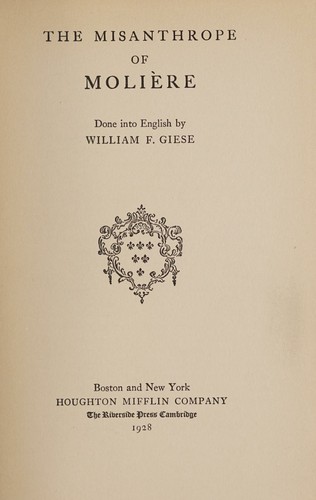 The misanthrope of Molière