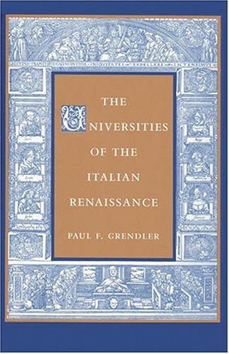 The Universities of the Italian Renaissance