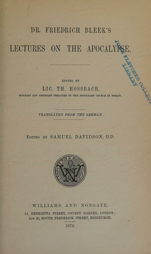 Lectures on the Apocalypse