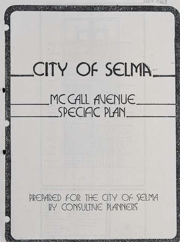 City of Selma, McCall Avenue specific plan