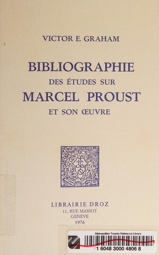 bibliographie des etudes sur marcel proust et son oeuvre