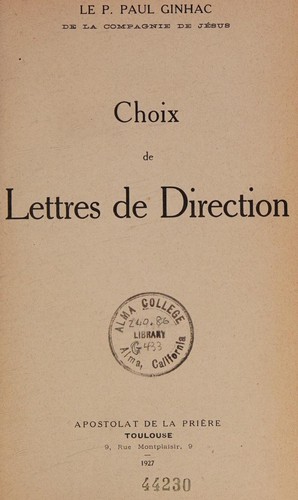 Choix de Lettres de Direction