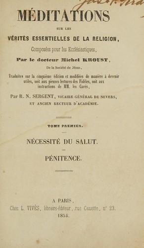 MEDITATIONS Sur Les Verites Essentielles De La Religion