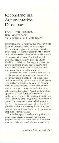 Reconstructing argumentative discourse