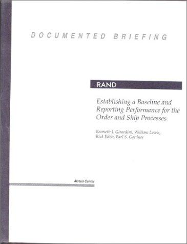 Establishing a baseline and reporting performance for the order and ship processes