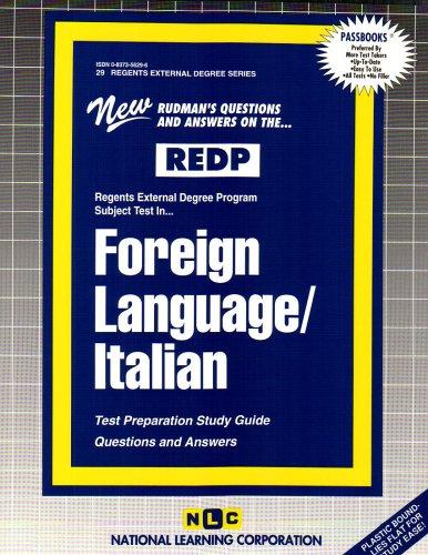 REDP Foreign Language - Italian (Regents External Degree Program) (Regents External Degree Ser : Redp 29)
