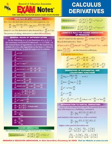 EXAMNotes for Calculus Derivatives