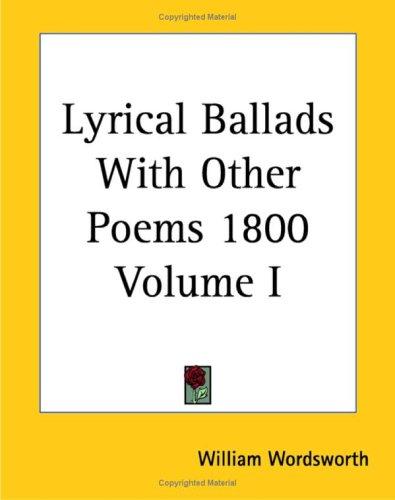 Lyrical Ballads With Other Poems 1800