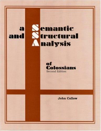 A semantic and structural analysis of Colossians