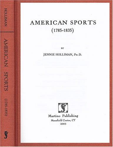 American sports (1785-1835)