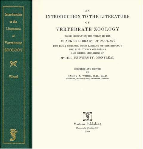 An introduction to the literature of vertebrate zoology