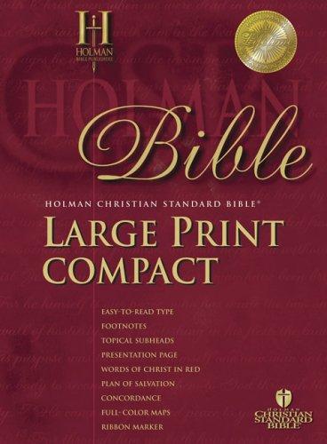 HCSB Large Print Compact Bible, Burgundy Bonded Leather