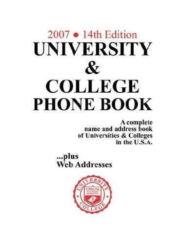 University & College Phone Book, 2007/14th Edition