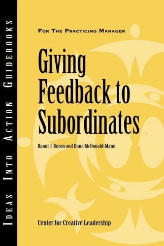 An ideas into action guidebook giving feedback to subordinates