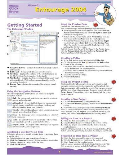 Entourage 2004 Quick Source Guide