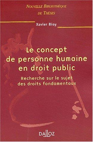 Le concept de personne humaine en droit public