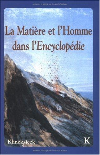 La matière et l'homme dans l'Encyclopédie