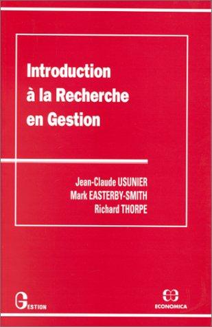 Introduction à la recherche en gestion