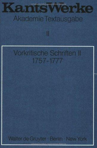 Vorkritische Schriften