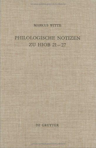 Philologische Notizen zu Hiob 21-27