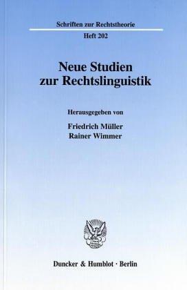Neue Studien zur Rechtslinguistik