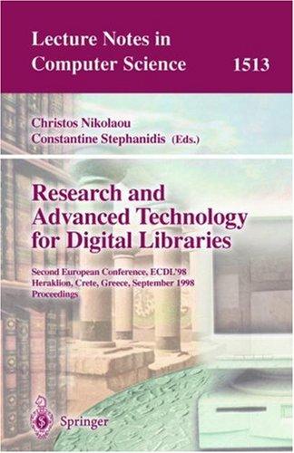 Research and advanced technology for digital libraries