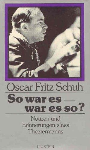 So war es, war es so?