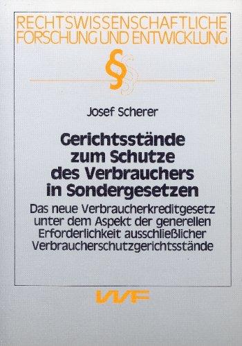 Gerichtsstände zum Schutze des Verbrauchers in Sondergesetzen