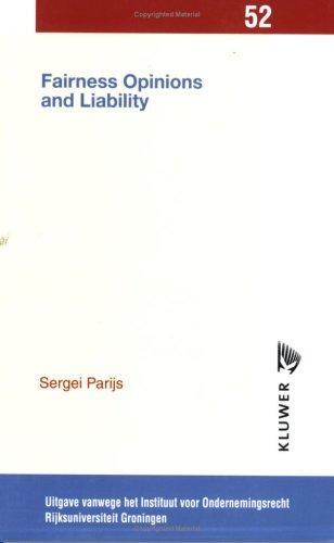 Fairness Opinions and Liability