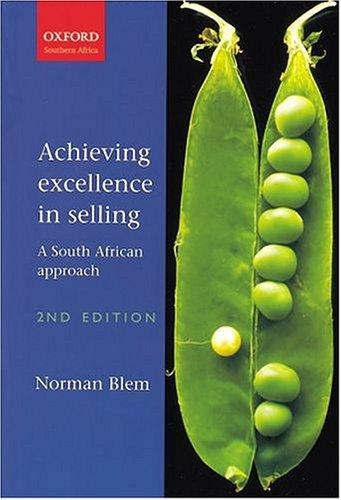 Achieving Excellence in Selling