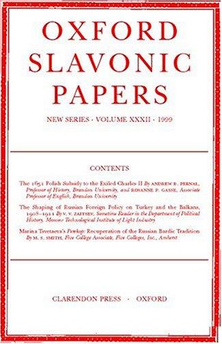 Oxford Slavonic Papers 1999