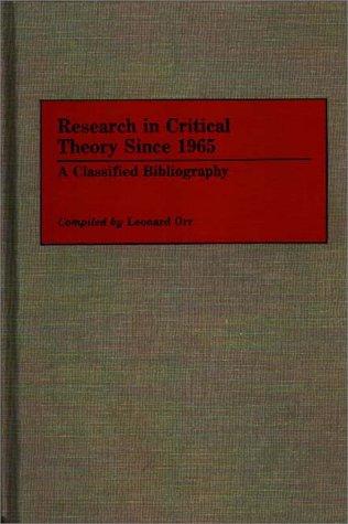 Research in critical theory since 1965
