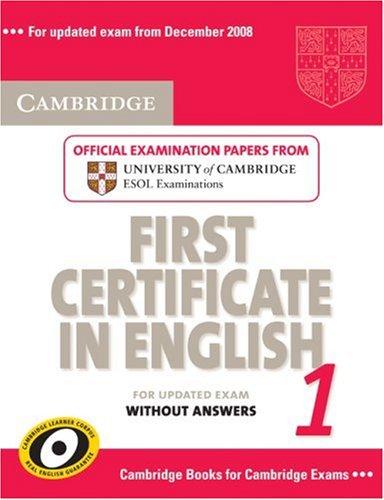 Cambridge First Certificate in English 1 for Updated Exam Student's Book without answers