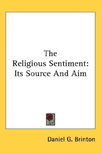 The Religious Sentiment