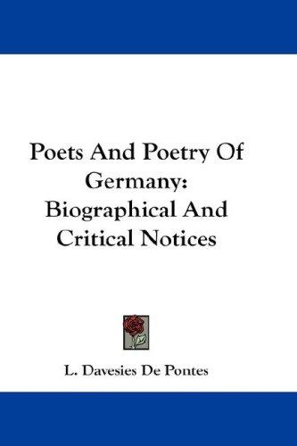 Poets And Poetry Of Germany