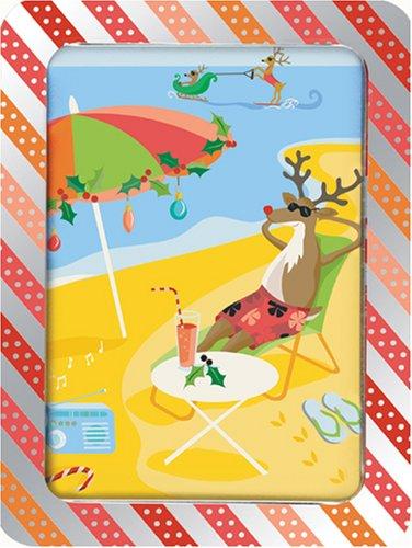 Beach Reindeer Christmas Cards in Tin Box