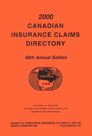 Canadian Insurance Claims Directory 2000 (Canadian Insurance Claims Directory)