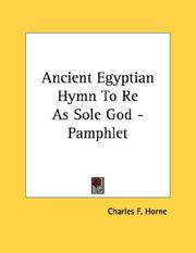 Ancient Egyptian Hymn To Re As Sole God - Pamphlet