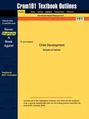 Outlines & Highlights for Child Development by Bukatko, ISBN