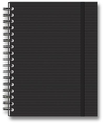Wire-O Basics Designer Black Ribbed Unlined 7x9