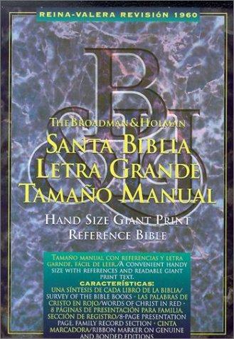 RVR 1960 Bíblia Letra Grande Tamaño Manual con Referencias, Negro Imitación Piel Con índice