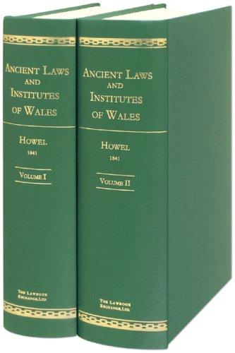 Ancient Laws And Institutes of Wales